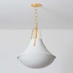 Coventry Pendant showing matte white plaster shade without lit opal glass diffuser