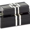 Product Image 2 for Black And White Lines Boxes Set Of 2 from Currey & Company