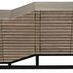 Top view of Esparta sideboard showcasing walnut top surface and linear door patterns