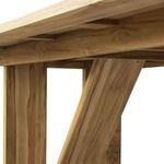 Close perspective showing base of trestle leg and connection to floor with rubber feet