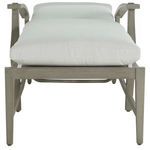 Croquet Aluminum Chaise front profile fully cushioned and fully flat with white cushion