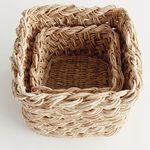Product Image 4 for Abaca French Braid Storage Baskets Square, Set Of 2 from Napa Home And Garden