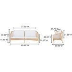 Dimensional diagram showing Kuna Outdoor Sofa width, height, and depth measurements