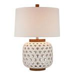 Product Image 1 for Woven Ceramic Table Lamp In White And Wood Tone from Elk Home
