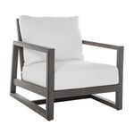 Side angle view showing chair’s frame structure and cushion depth, emphasizing wood grain and joint details