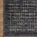 Detailed corner view showing fringe and pattern of Soho Onyx Silver Rug