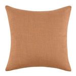 Solid cherry color back side of the pillow with a smooth linen texture