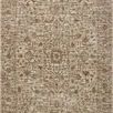 Rectangular Sorrento Bark natural rug with intricate faded traditional pattern in warm brown and cream tones