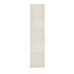 Top view showing rectangular wood surface of bleached console table