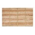 Flat overhead view highlighting the rectangular shape and gold inlay separating stone tiles