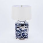 Product Image 1 for Table Lamp Dynasty Tea Jar Floral Landscape Medallion from Legend of Asia
