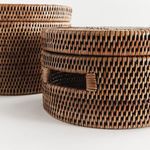 Product Image 4 for Burma Rattan Round Lidded Boxes, Set Of 2 from Napa Home And Garden