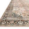 Angled close-up of Wynter Auburn Multi Rug showing textured pile and multicolored floral border detailing
