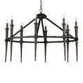 Blackthorn Chandelier side view against white background showing chain mounting and structured frame