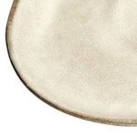 Close-up detail of plate edge with visible ceramic texture and darkened rim