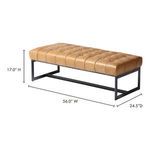 Product Image 8 for Wyatt Leather Bench from Moe's