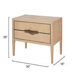 Product Image 3 for Landmark Two Drawer Pale Oak Nightstand from Jamie Young