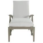 Profile view showing chaise backrest adjusted upright with gray aluminum frame