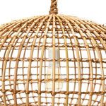Close-up of wicker structure showing vertical and horizontal natural wicker strands