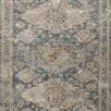 Taupe Gaia Denim rug with classic and abstract traditional motifs in warm and cool tones