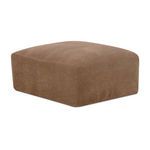 Isla Mocha Sectional ottoman angled view showing low profile and seamless fabric cover
