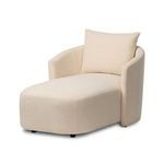Farrah Chaise Lounge angled view showing extended seat and gently curved armrests