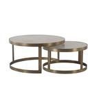 Product Image 4 for Leonardo White Marble Coffee Tables With Antique Bronze Base, Set Of 2 from World Interiors