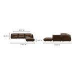 Zeppelin sectional with dimensions indicated, showing width, height, and depth of modular pieces