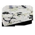 Rectangular decorative box with synthetic stone finish resembling natural granite in black, white, green, and pale yellow ...