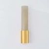 Somersville Wall Sconce showing slim cylindrical shape from top view with unlit etched bronze glass
