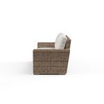 Side profile of Havana Loveseat emphasizing its deep seat and squared arm silhouette