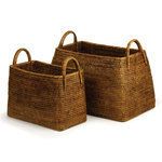 Product Image 1 for Burma Rattan Narrow Magazine Baskets, Set Of 2 from Napa Home And Garden