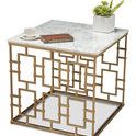 Brass Gate Occasional Table W/ Marble image 2