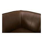 Close-up of corner section upholstery showing soft leather with subtle seams