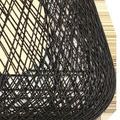 Close-up of the twisted black Kraft paper twine texture on Osbert Black Pendant's shade
