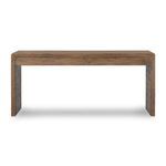 Back view of Henry Desk displaying continuous oak wood grain and panel edges