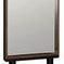 Rectangular mirror with dark wooden frame and black tapered legs, beveled glass edges