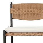 Close-up of smooth white outdoor fabric on knife-edge seat cushion