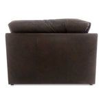 Back view showing smooth leather panel and plush back cushions of Thurlow corner chair
