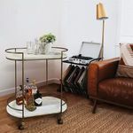 Product Image 5 for Gibson Antique Brass Bar Cart With White Wood from Homart