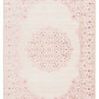 Flat lay of Malo Medallion rug showing subtle pink scrolling border and central floral medallion pattern