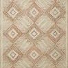 Varena Sand clay rug with bold geometric diamond pattern in natural beige and clay tones hand-tufted wool