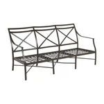 Monaco Slate Gray Aluminum Sofa frame without cushions, showing metal lattice seating.