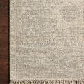 Priya Ivory / Grey Rug with tonal woven texture and subtle color variations accented by fringe on edge