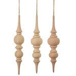 Product Image 1 for Andrea 8" Wood Finial Ornament, Set of 3 from Raz Imports