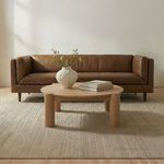 Woods sofa front view with dimensional lines noting overall width and seat height