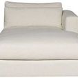 Leone Modular Sectional Left Arm Chaise in Identify Ivory fabric with plush cushions and extended chaise lounge