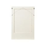 Back view of mirror showing plain cream wood panel and hanging wire hardware