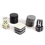 Backgammon box closed showing full wood grain and spalting pattern from overhead angle