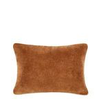 rectangular Harriet Velvet Throw Pillow in warm rust brown with soft cotton velvet and antique wash finish
